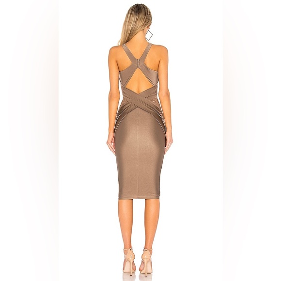 NEW NWT Michael Costello Philip Midi in Taupe size M. - Picture 3 of 12